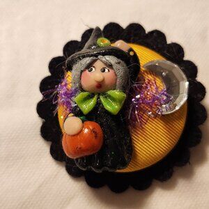Witch pin - handmade - whimsical